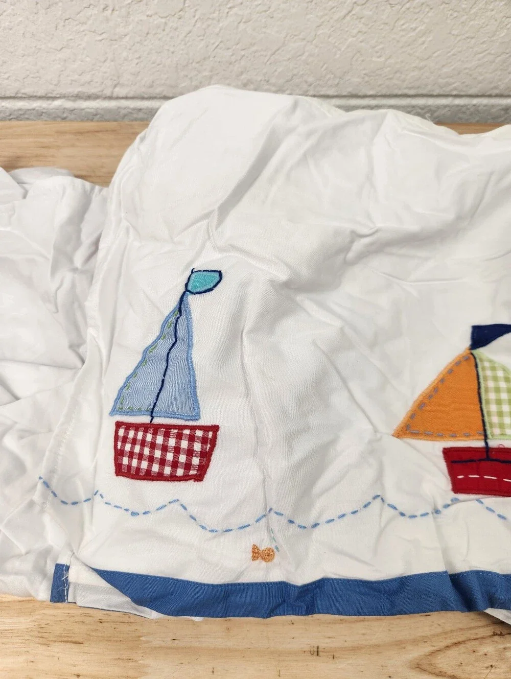 Pottery Barn Kids Baby BoatsCrib Bed Skirt Blue 28